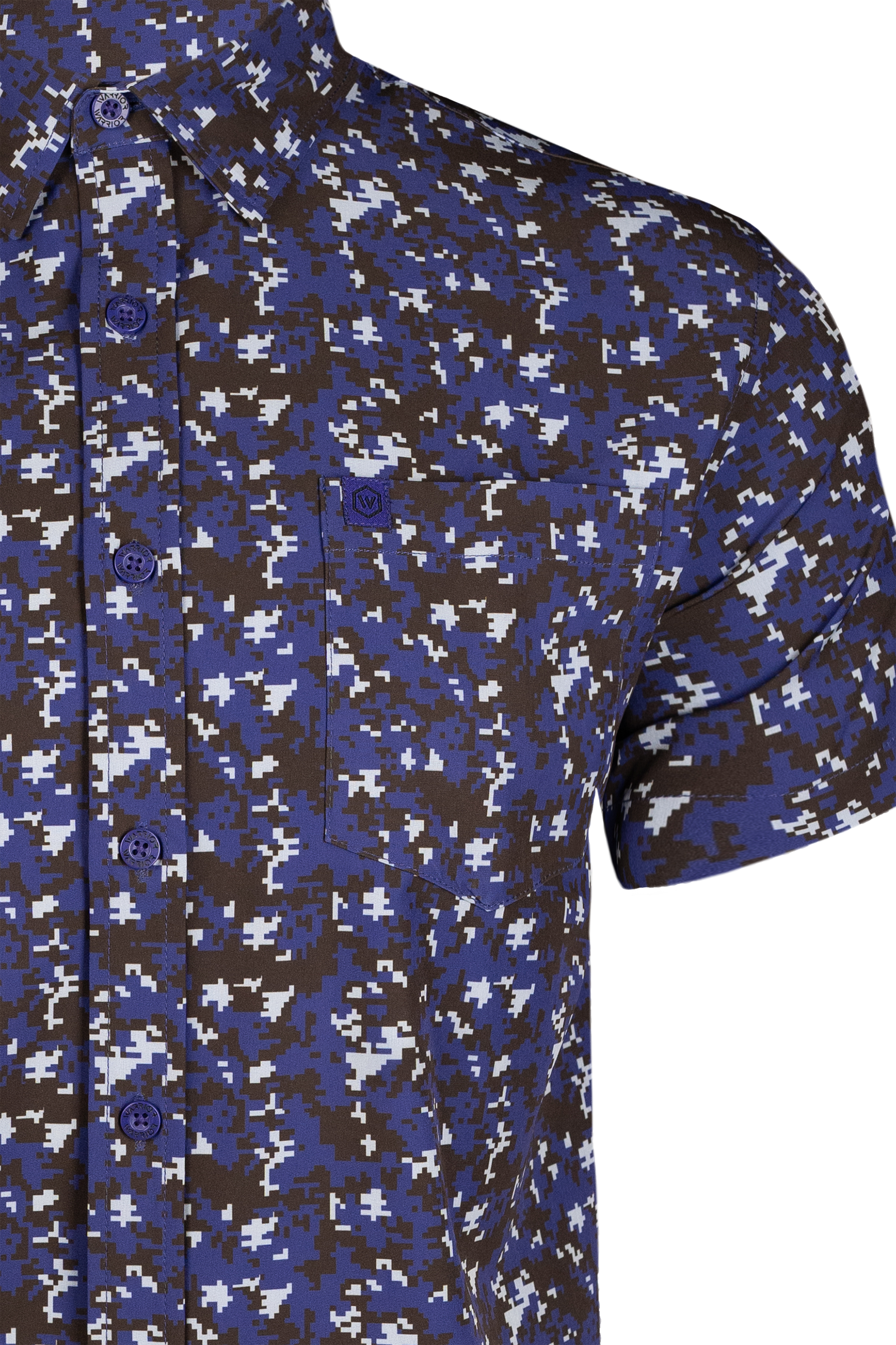 West African Blue Digi Button Down