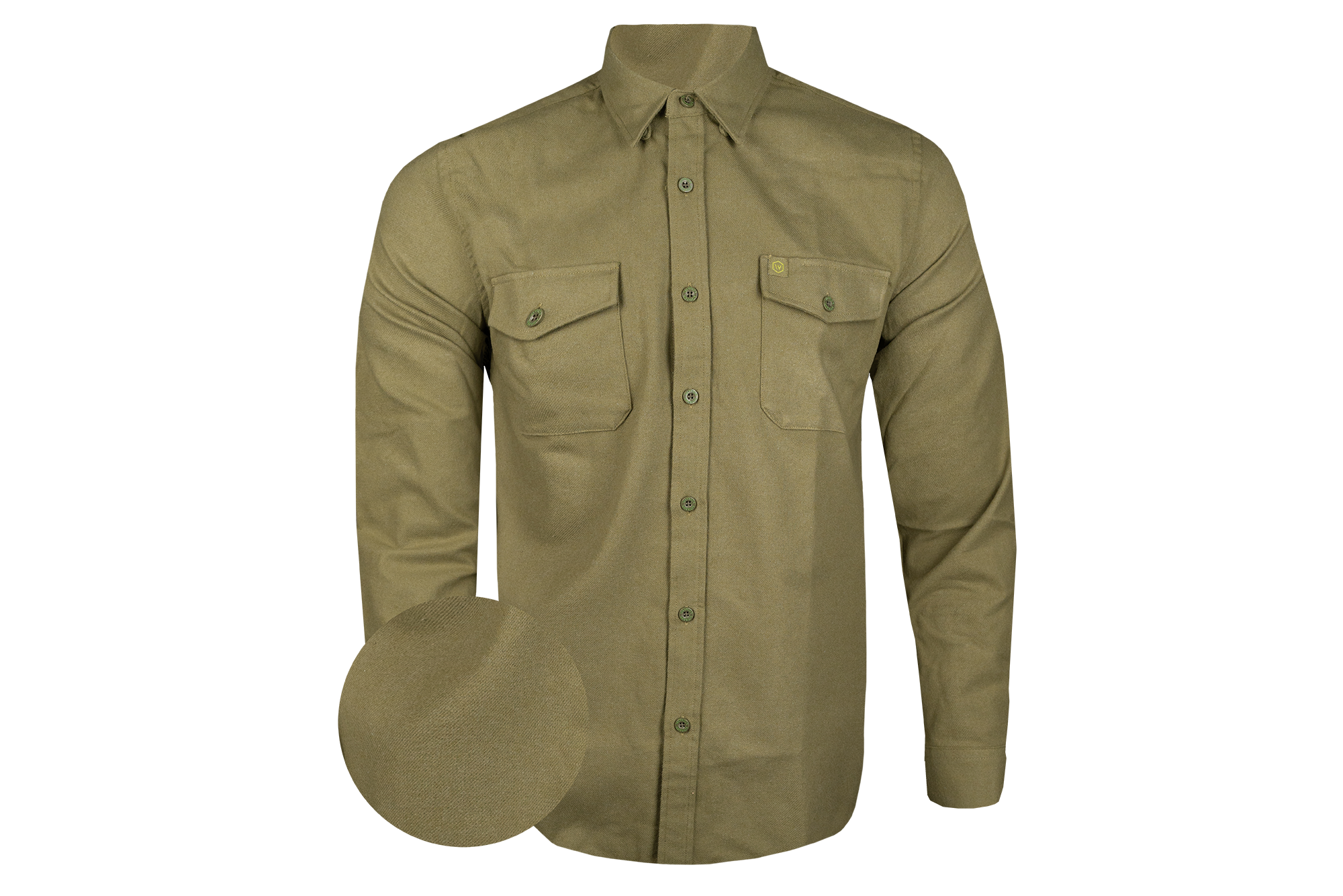 Solid OD Green Midweight Flannel